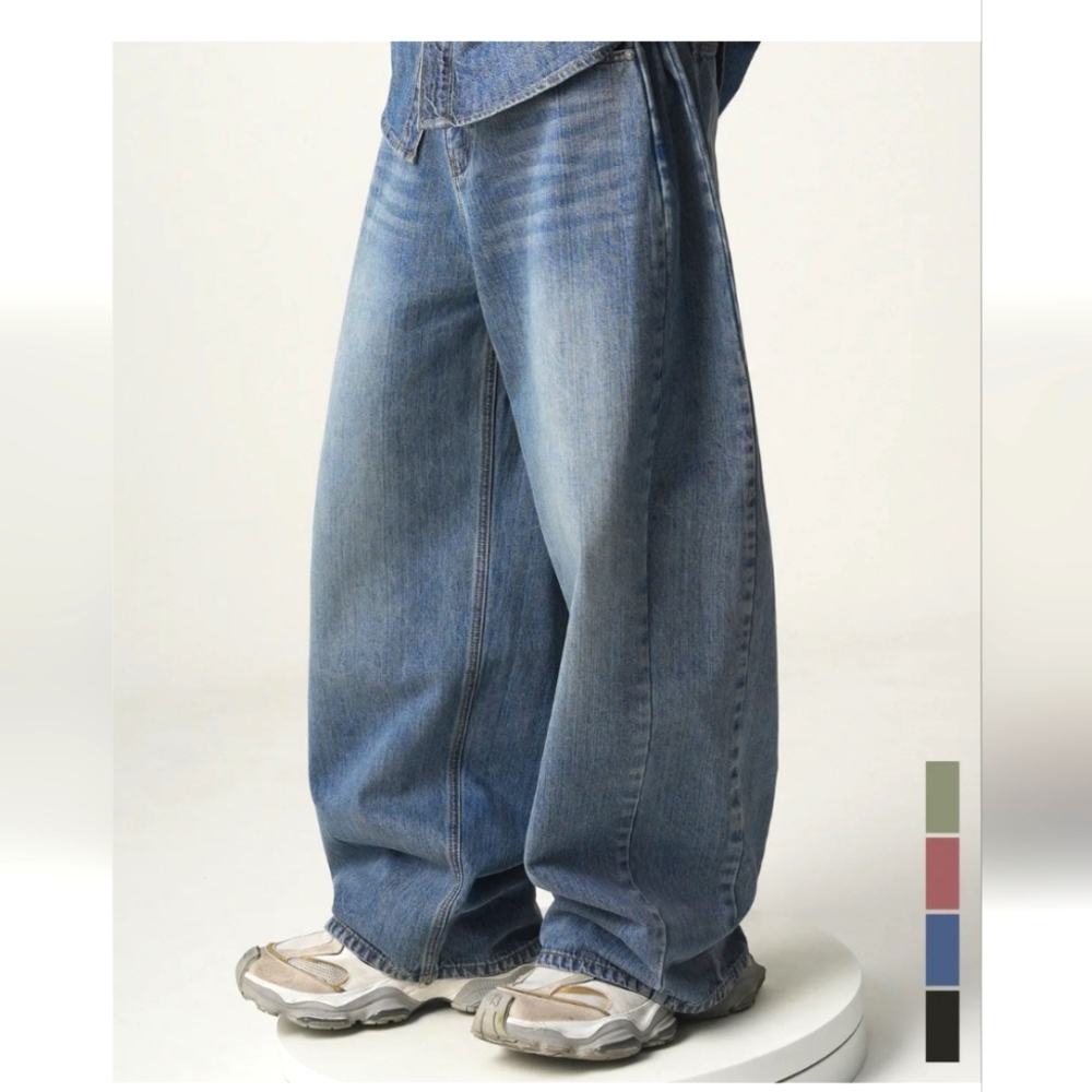 Men's Blue JeansAvandress Baggy Jeans Womens Medium Barrel 100% Cotton Sz XL